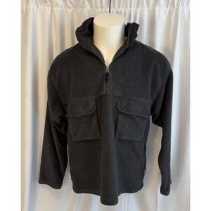 Bert Pulitzer Collector's Edition Men's Lg Gray Fleece 1/4 Zip Sweater Pockets